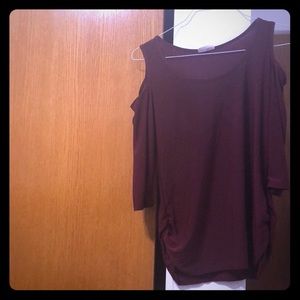 Cute maroon cold shoulder shirt